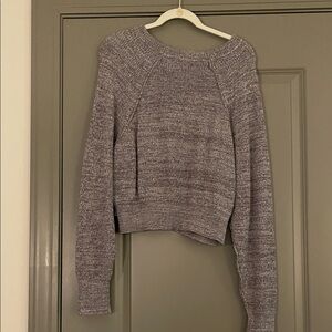 Free People Heathered Gray Crew Neck Sweater